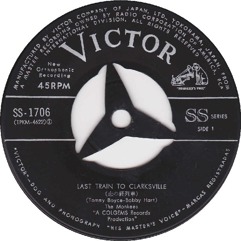 Monkees Japanese Vinyl 7" 45rpm Single: A Little Bit Me, A Little Bit You/The Girl I Knew Somewhere (Copy)
