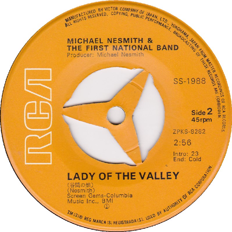 Michael Nesmith And The First National Band Japanese 7" single: Silver Moon/Lady Of The Valley
