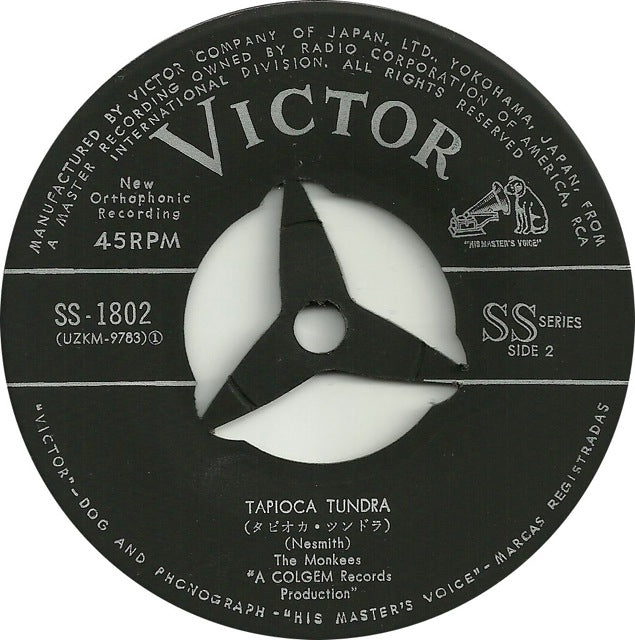 Monkees Japanese Vinyl 7" 45rpm Single: Valleri/Tapioca Tundra